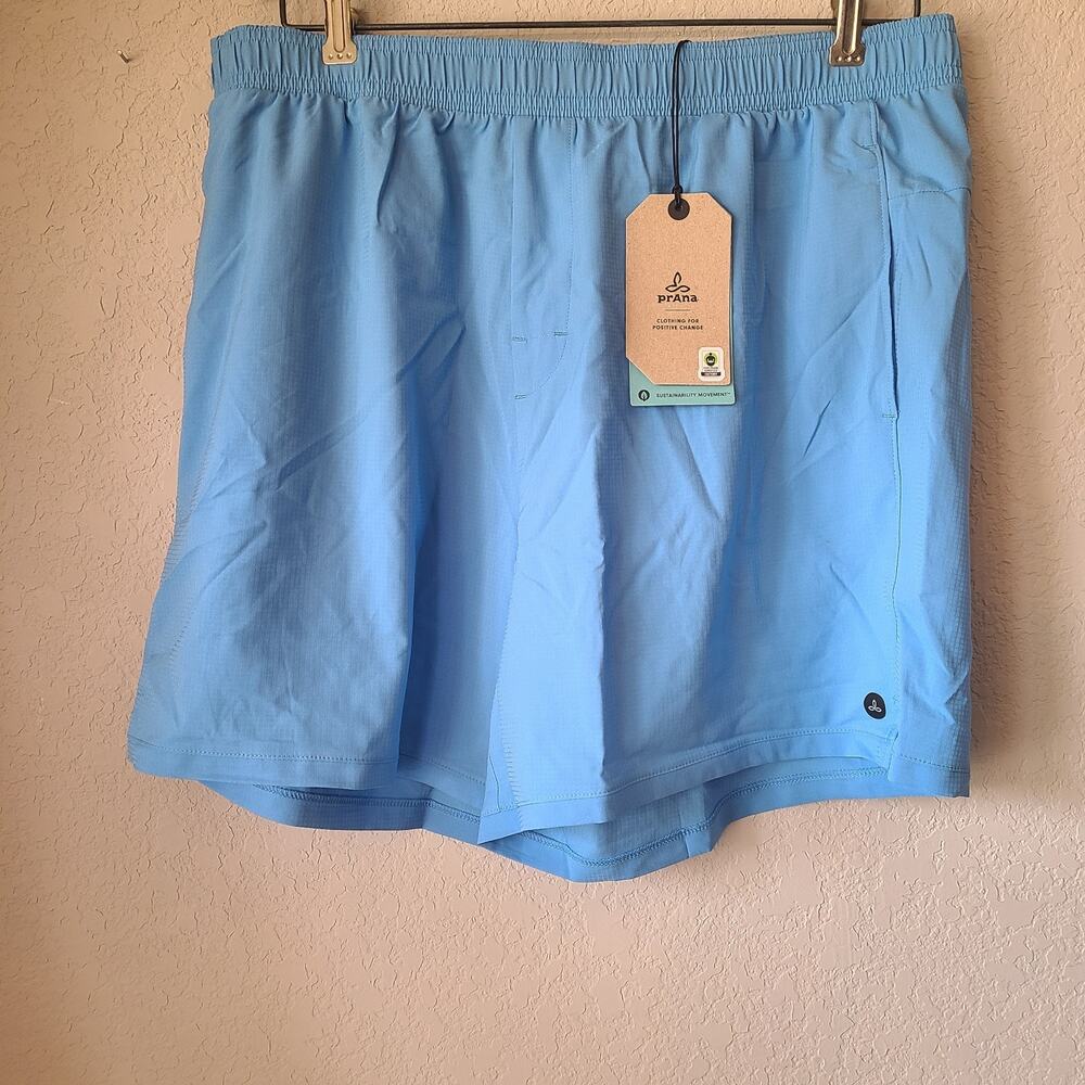 prAna Mens Peak to Pavement‎ Shorts Blue XL Athletic lightweight Recycled Run